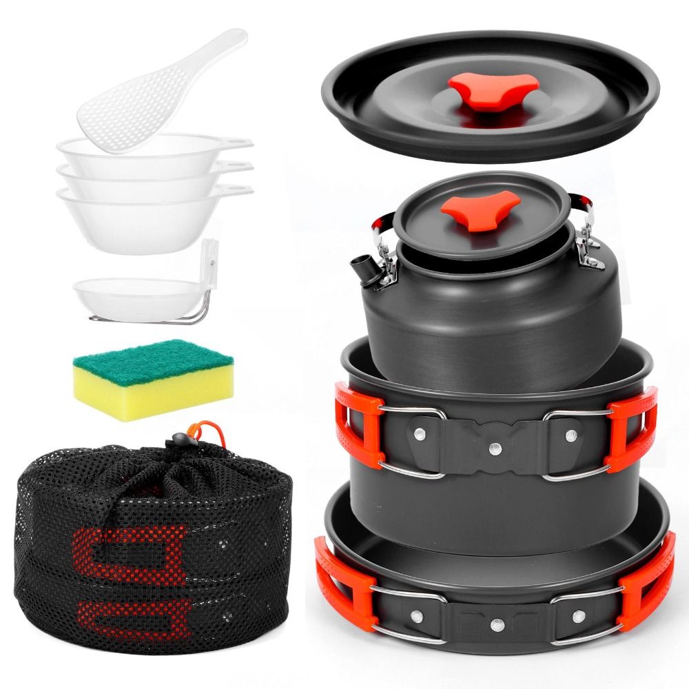 Camping Cooking Set Non Stick - Набор посуды для кемпинга из алюминиевого