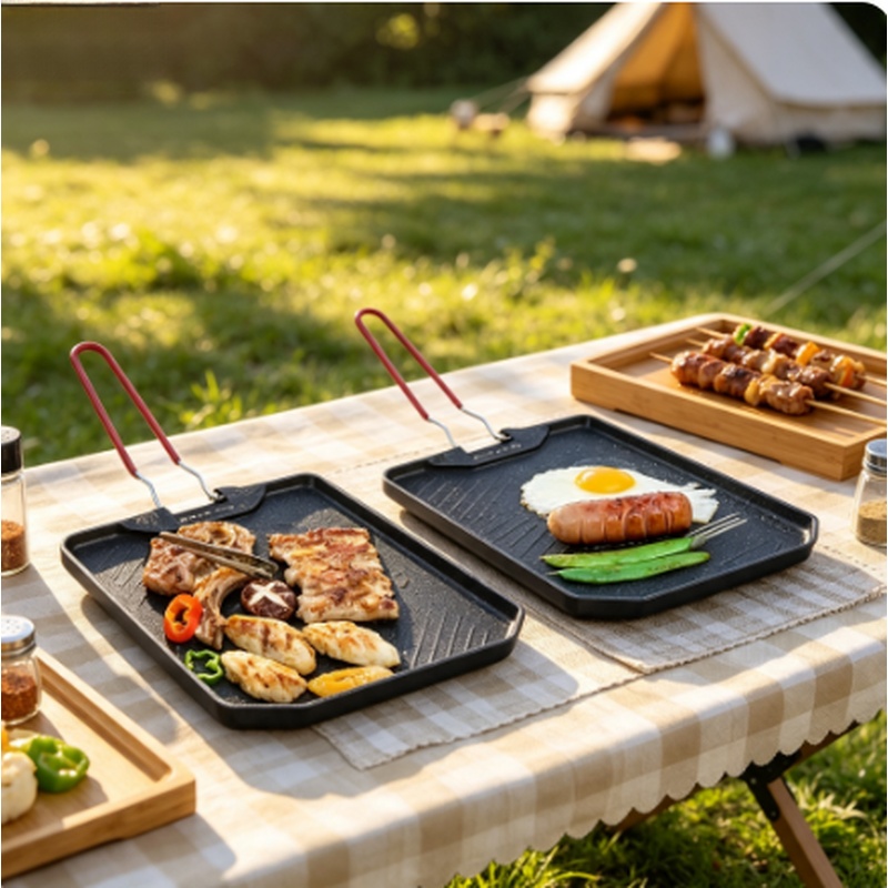 Camping Cooking Cupboard - Портативная антипригарная сковорода-гриль для кемпинга на