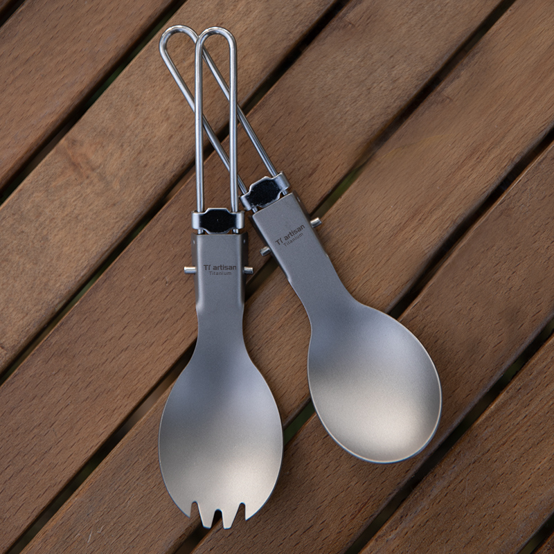 Camping Cooking Knife - Титановая складная ложка-вилка Tiartisan для активного
