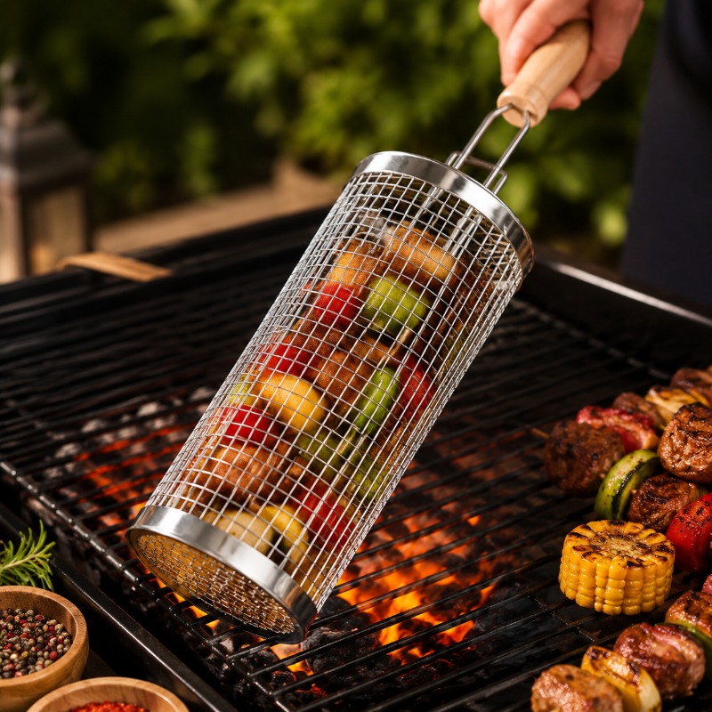 Camping Cooking Meat - Набор круглых корзин для гриля из