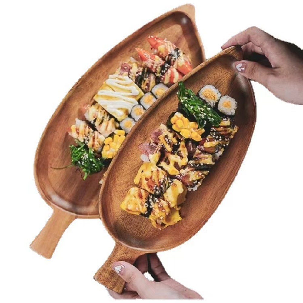 Camping Cooking Meat - Деревянный поднос в форме листа, водонепроницаемый,