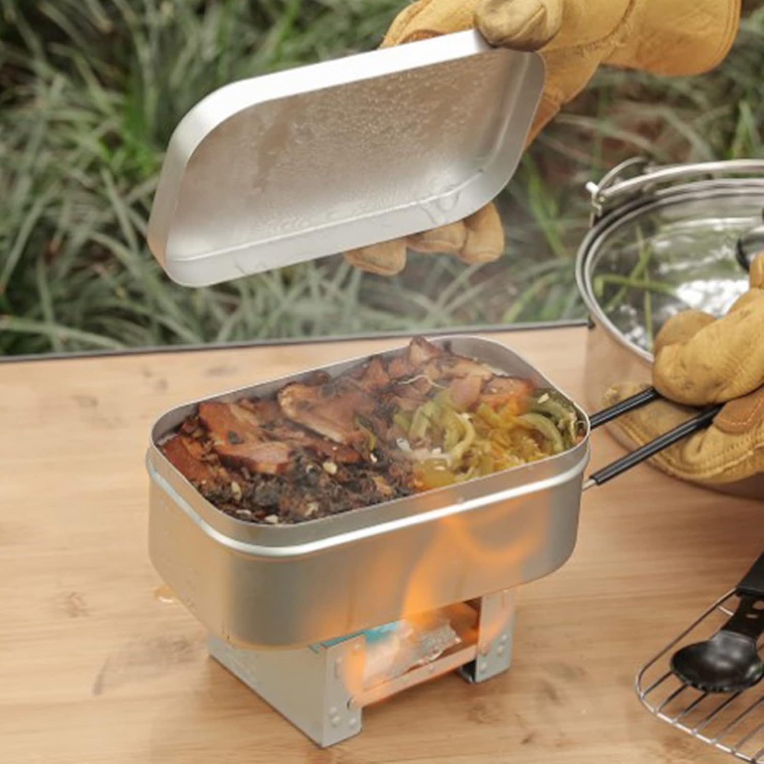 Camping Outdoor Cooking Equipment - Складная ручка коробки для бенто, контейнер