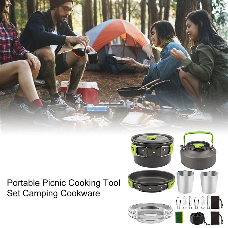 【КУПАТЕЛИ】Посуда для кемпинга, – обзор и цена Camping Outdoor Cooking Equipment