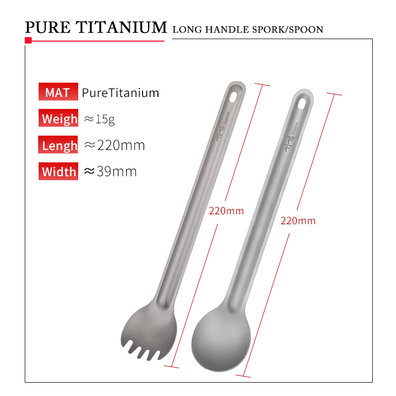 Титановая ложка TiTo с длинной – обзор и цена Camping Cooking Knife