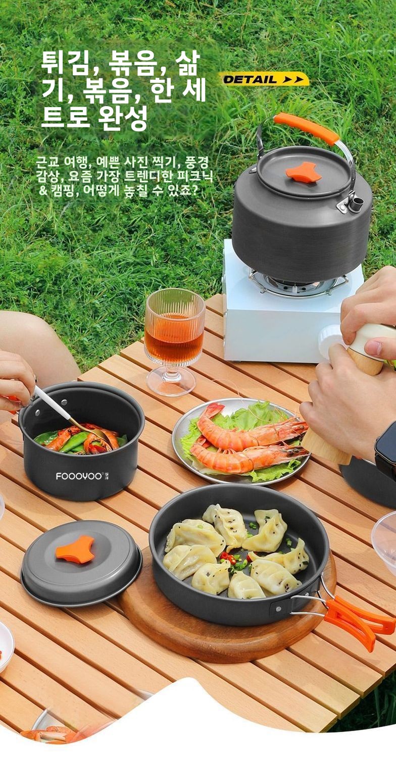 Набор походной посуды для кемп – обзор и цена Camping Cooking Set Non Stick