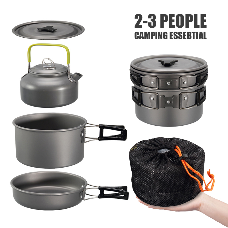 WESTTUNE набор посуды для кемп – обзор и цена Camping Outdoor Cooking Equipment