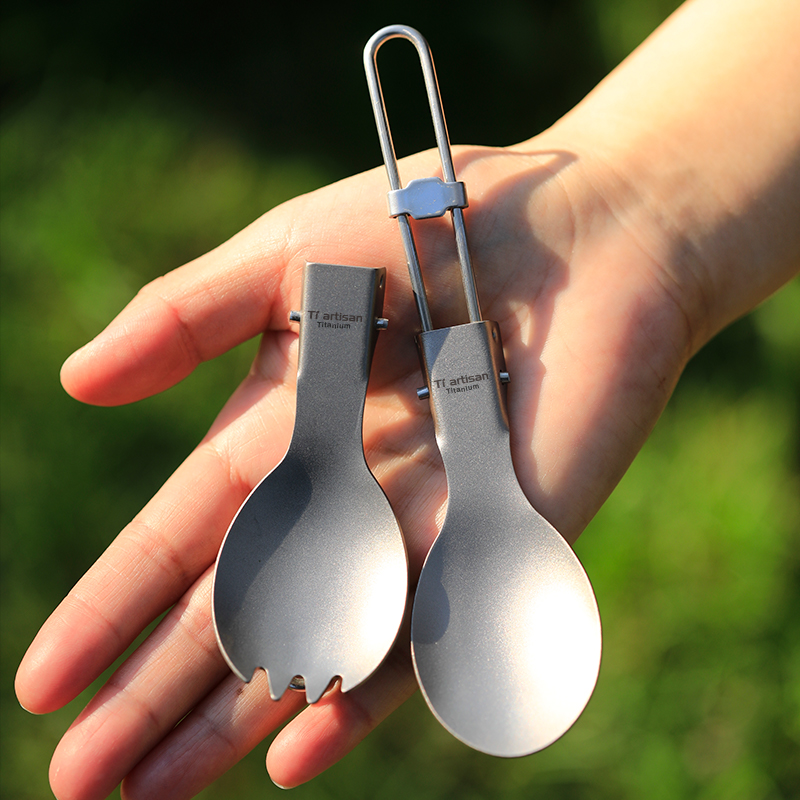 Титановая складная ложка-вилка – обзор и цена Camping Cooking Knife