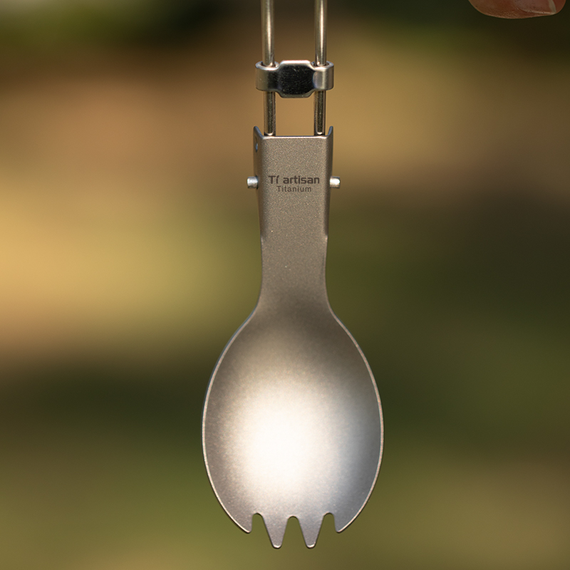 Титановая складная ложка-вилка – обзор и цена Camping Cooking Knife