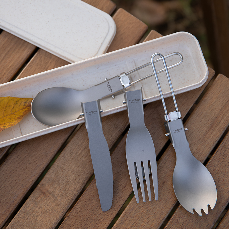 Титановая складная ложка-вилка – обзор и цена Camping Cooking Knife