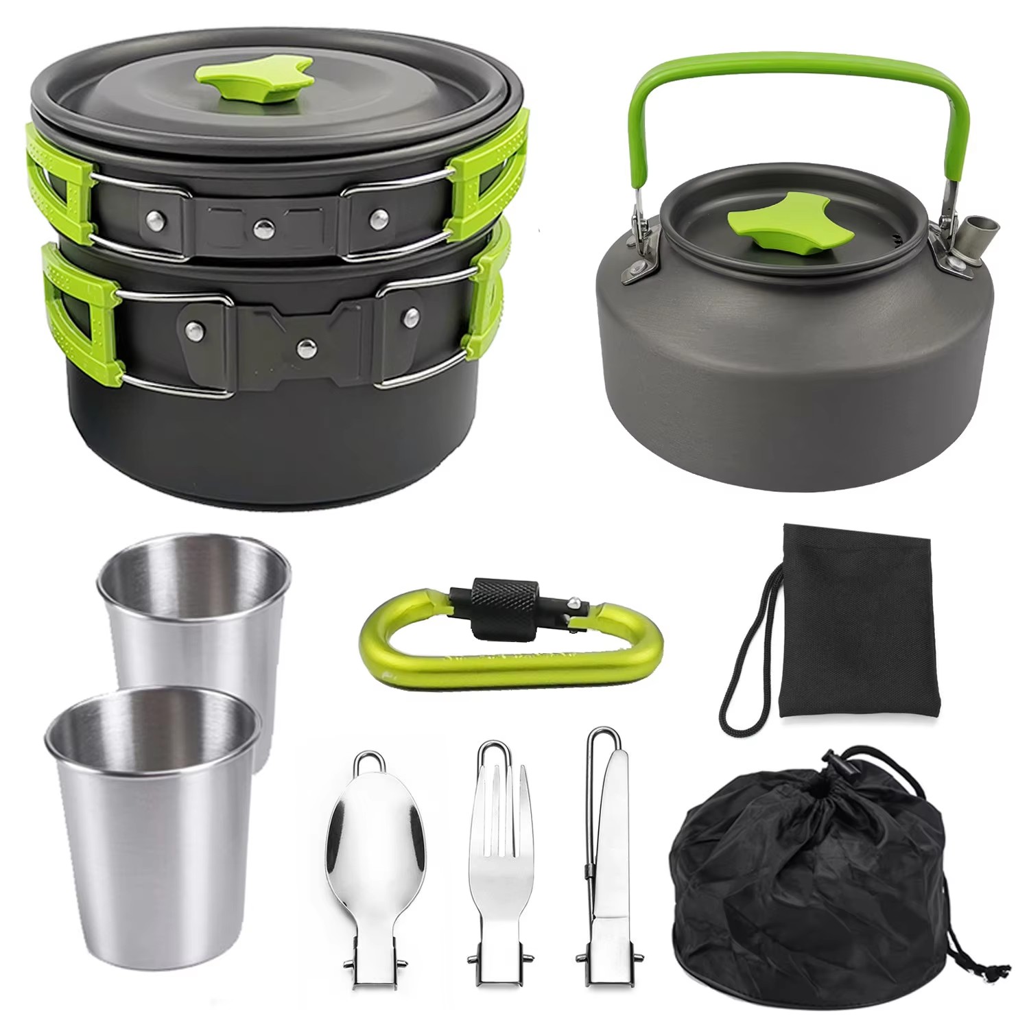 Набор для кемпинга: походная п – обзор и цена Camping Cooking Set Non Stick