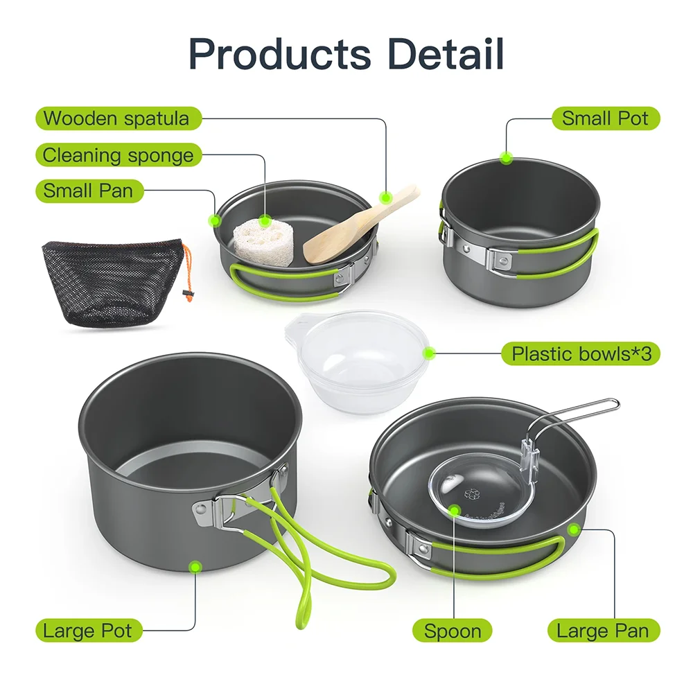 Набор походной посуды для приг – обзор и цена Camping Cooking Materials