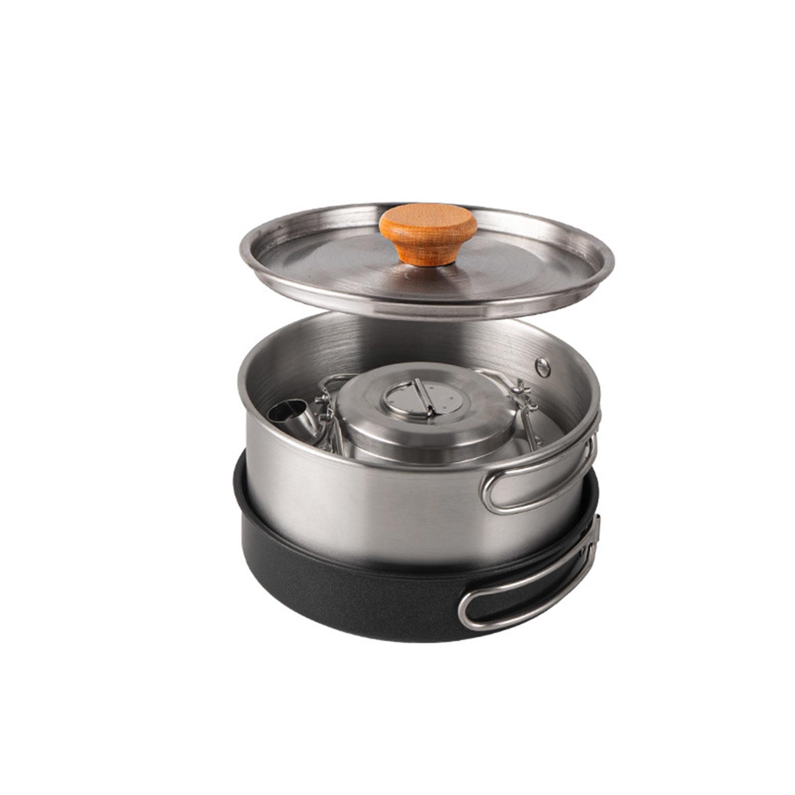 Набор походной посуды: антипри – обзор и цена Camping Cooking Set Non Stick