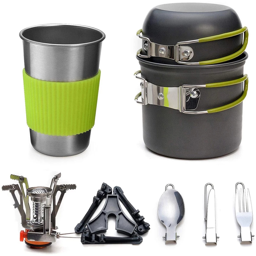 Набор посуды для кемпинга с пл – обзор и цена Camping Outdoor Cooking Equipment