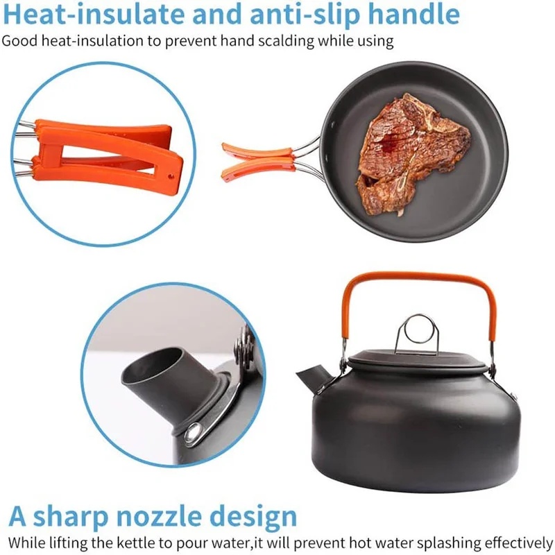 Набор для кемпинга: походная п – обзор и цена Camping Cooking Set Non Stick