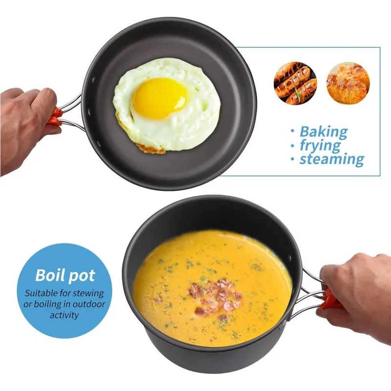 Набор для кемпинга: походная п – обзор и цена Camping Cooking Set Non Stick